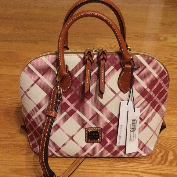 Dooney & Bourke Handbags - NWT Dooney & Bourke Zip Zip Satchel in Cranberry